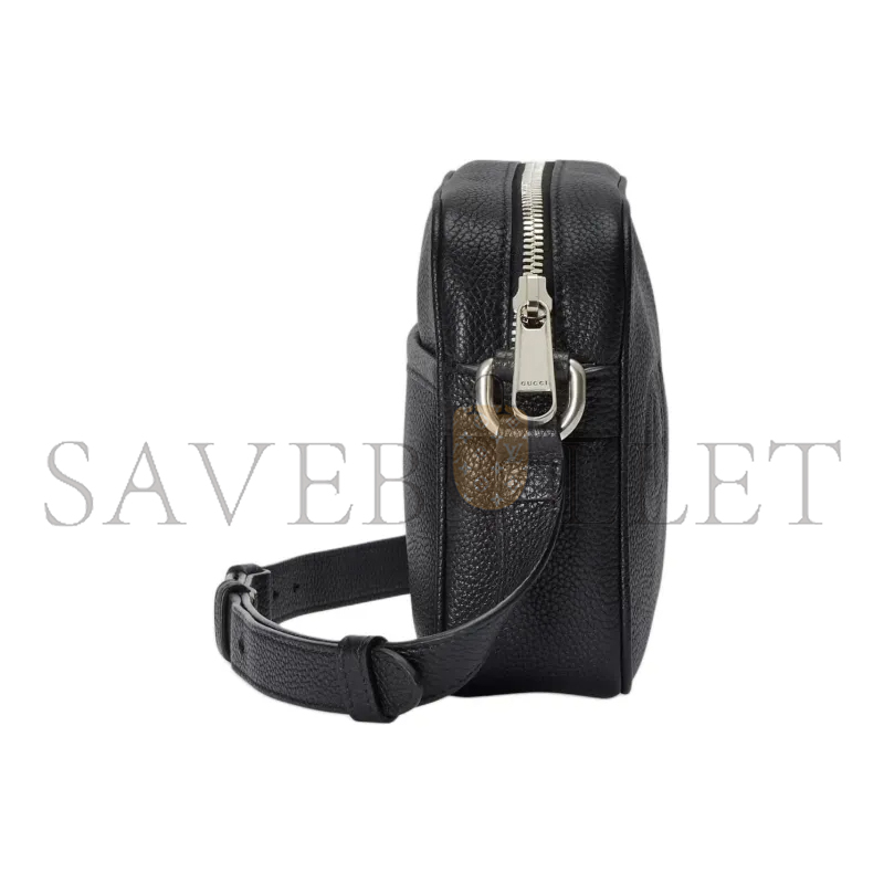 GUCCI LOGO EMBROIDERED LEATHER MINI SHOULDER BAG 768391 (23.5*14*6cm)